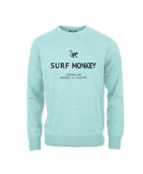 Bluza z Organicznej Bawełny – Okrągły Dekolt / Dorośli (Lód). Niebieskie bluzy z kapturem SURF MONKEY, l, bez wzorów, z bawełny, bez kaptura. Za 309.95 zł.