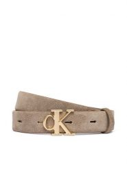 Calvin Klein Pasek Damski Ck Buckle 25 Mm Fixed Belt Suede LV04F7079G Beżowy. Brązowe paski Calvin Klein, bez wzorów, ze skóry. Za 249.99 zł.