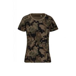 Koszulka damska Kariban Camo. Zielone t-shirty sportowe KARIBAN, bez wzorów, bez ramiączek. Za 65.00 zł.