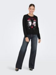 ONLY Sweter w kolorze czarnym rozmiar: XL. Czarne swetry ONLY, xl, bez wzorów, ze splotem, bez ramiączek. Za 104.39 zł.