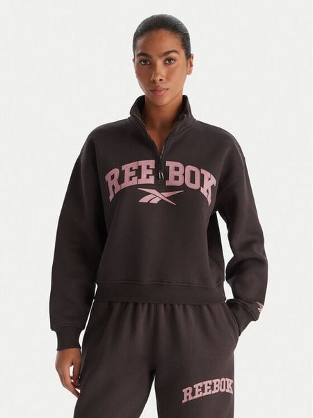 Reebok Bluza Tatty RK25167CCW Czarny Regular Fit. Czarne bluzy Reebok, xs, bez wzorów, z bawełny, bez ramiączek, bez kaptura. Za 219.99 zł.