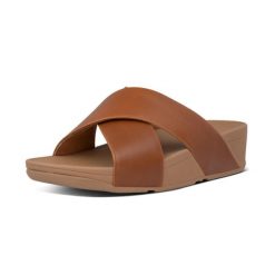 Sandały damskie FitFlop Lulu Leather. Brązowe sandały FIT FLOP, bez wzorów, prążkowane, eleganckie, bez obcasa, bez zapięcia. Za 473.00 zł.