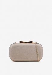 Szampańska Torebka Kopertówka z Dodatkowym Łańcuszkiem i Metalicznym Zapięciem Grireia. Żółte torebki klasyczne Renee, bez wzorów, z jeansu, eleganckie, bez dodatków. Za 74.99 zł.