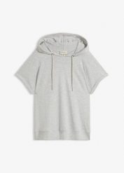 Bluza z kapturem. Szare bluzy bonprix, bez wzorów, bez ramiączek, z kapturem. Za 79.99 zł.