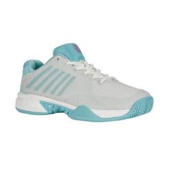 Buty do tenisa damskie K-Swiss Hypercourt Express 2 Allcourt. Białe buty do biegania K-SWISS, bez wzorów, z materiału, bez zapięcia, do biegania. Za 591.50 zł.
