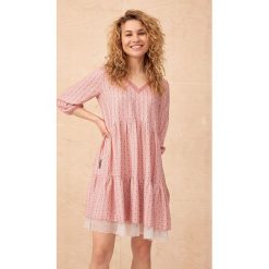 Sukienka Merinosa BS Folko. Czarne sukienki blue shadow, s, bez wzorów, z bawełny, boho, bez kołnierzyka, bez ramiączek, dopasowane. Za 309.90 zł.