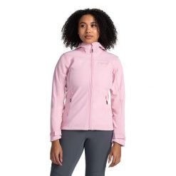 Damska kurtka softshell Kilpi RAVIA-W. Czerwone kurtki przejściowe sportowe Kilpi, l, bez wzorów, z softshellu, bez kaptura, trekkingowe. Za 256.81 zł.