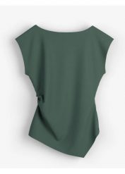 Asymetryczny top z wygodnego materiału scuba. Czerwone topy bonprix, bez wzorów, z asymetrycznym kołnierzem, bez ramiączek. Za 27.99 zł.