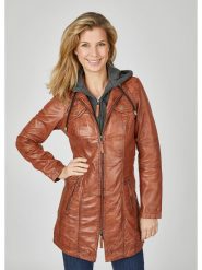 7eleven Skórzany płaszcz w kolorze jasnobrązowym rozmiar: 46. Brązowe płaszcze 7eleven, bez wzorów, ze skóry, bez kaptura. Za 630.99 zł.