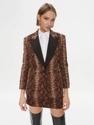 Pinko Marynarka Ginger 102481 A1EK Brązowy Regular Fit. Brązowe marynarki i żakiety Pinko, bez wzorów, z bawełny, bez ramiączek. Za 3,449.00 zł.