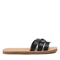 Klapki Sergio Bardi. Czarne klapki Sergio Bardi, bez wzorów, bez obcasa, bez zapięcia. Za 159.99 zł.
