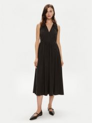 TWINSET Sukienka letnia 241TT2280 Czarny Regular Fit. Czarne sukienki Twinset, bez wzorów, z bawełny, bez kołnierzyka, bez ramiączek. Za 1,289.00 zł.