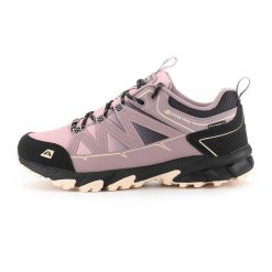 Niskie buty turystycznie damskie Alpine Pro Uhese. Czerwone trekkingi Alpine Pro, bez wzorów, z gumy, przed kostkę, bez zapięcia, trekkingowe. Za 399.00 zł.
