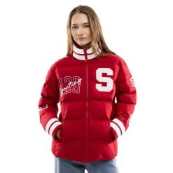 Damska kurtka puchowa 120. rocznica Real Sporting de Gijón Siroko SC120 El Bibi. Czerwone kurtki SIROKO, m, bez wzorów, z puchu, bez kaptura. Za 930.00 zł.