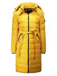 Geographical Norway Płaszcz pikowany "Cabima" w kolorze żółtym rozmiar: M. Żółte płaszcze Geographical Norway, m, bez wzorów, z tkaniny, bez kaptura. Za 375.96 zł.