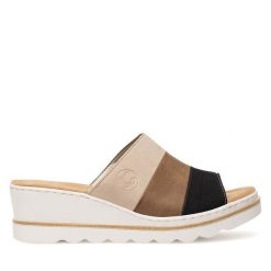 Klapki Rieker. Klapki Rieker, bez wzorów, bez obcasa, bez zapięcia. Za 269.99 zł.
