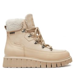 Botki Tamaris. Brązowe botki Tamaris, bez wzorów, bez obcasa, na płaskiej podeszwie, bez zapięcia. Za 339.99 zł.