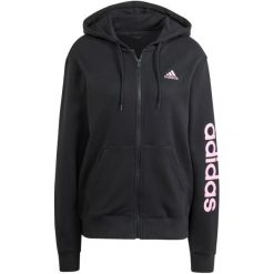 Bluza damska adidas Essentials Linear Full-Zip French Terry Hoodie. Białe bluzy adidas, xs, bez wzorów, z dresówki, klasyczne, bez ramiączek, z kapturem. Za 279.00 zł.