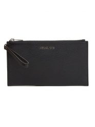 Michael Kors Skórzany portfel w kolorze czarnym - 24 x 14 x 1 cm rozmiar: onesize. Czarne portfele Michael Kors, bez wzorów, z materiału. Za 391.99 zł.