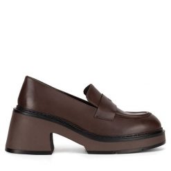 Mokasyny Gino Rossi. Brązowe mokasyny Gino Rossi, bez wzorów. Za 329.99 zł.
