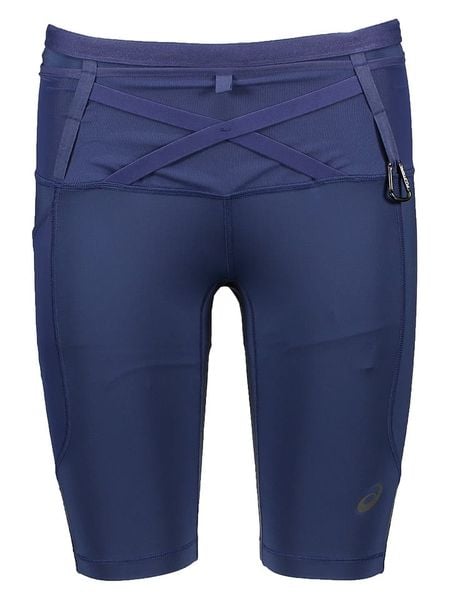 Asics Bermudy "Fujitrail Sprinter" w kolorze granatowym do biegania rozmiar: M. Niebieskie spodnie dresowe ASICS, bez wzorów. Za 127.05 zł.