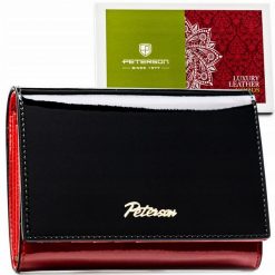 Portfel damski Peterson PTN 1N-445 czarny. Czarne portfele Peterson, bez wzorów, z lakierowanej skóry. Za 134.99 zł.
