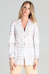 Elegancka Marynarka z Dekoltem V - Wzór 111. Białe marynarki i żakiety Figl, m, bez wzorów, z materiału, eleganckie, bez ramiączek. Za 319.00 zł.