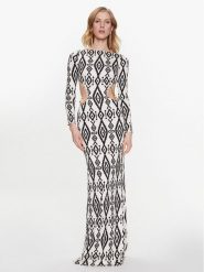 Elisabetta Franchi Sukienka wieczorowa AB-434-32E2-V800 Kolorowy Slim Fit. Sukienki Elisabetta Franchi, bez wzorów, z wiskozy, wizytowe, bez kołnierzyka, bez ramiączek. Za 2,019.00 zł.
