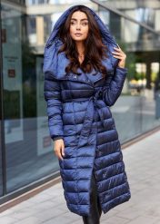 Andree Długa Kurtka Damska Puch Premium Kolor Blue. Niebieskie kurtki PREMIUM, na jesień, l, bez wzorów, z poliesteru, bez kaptura. W wyprzedaży za 399.00 zł.