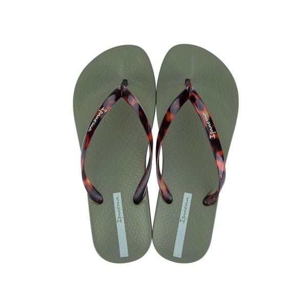 Klapki damskie Ipanema Anatomica Connect. Zielone klapki Ipanema, bez wzorów, z materiału, eleganckie, bez obcasa, bez zapięcia. Za 96.99 zł.