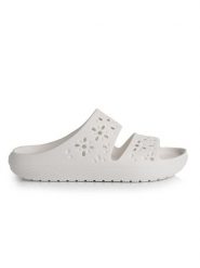 Crocs Klapki Classic Floral Cutout Sandal 210966 Biały. Białe klapki Crocs, bez wzorów, z tworzywa sztucznego, bez obcasa, bez zapięcia. Za 109.00 zł.