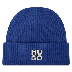 Czapka HUGO. Niebieskie czapki zimowe Hugo, bez wzorów. Za 379.99 zł.