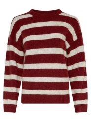 MOSS COPENHAGEN Sweter "Festina" w kolorze bordowo-kremowym rozmiar: L/XL. Czerwone swetry Moss Copenhagen, l, bez wzorów, z poliamidu, bez ramiączek. Za 240.43 zł.
