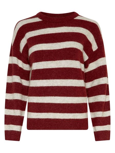 MOSS COPENHAGEN Sweter "Festina" w kolorze bordowo-kremowym rozmiar: L/XL. Czerwone swetry Moss Copenhagen, l, bez wzorów, z poliamidu, bez ramiączek. Za 240.43 zł.