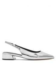 Nine West Baleriny WFA2609-1 Srebrny. Szare baleriny Nine West, bez wzorów, ze skóry, bez obcasa, bez zapięcia. Za 199.99 zł.