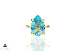 Pierścionek Topaz Sky Blue 6 ct. Kropla złoto 585. Niebieskie pierścionki Brazi druse jewelry, z topazem, pozłacane. Za 4,300.00 zł.
