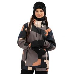 Kurtka snowboardowa damska W1-W Sandboard. Brązowe kurtki narciarskie SIROKO, na zimę, m, bez wzorów, z materiału, z kapturem, narciarskie. Za 297.00 zł.