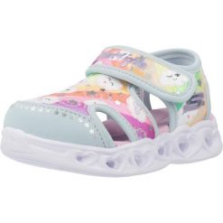 Sandały SKECHERS CUTIE CLOUDS Wielokolorowy. Niebieskie sandały Skechers, bez wzorów, z materiału, bez obcasa, bez zapięcia. Za 159.99 zł.