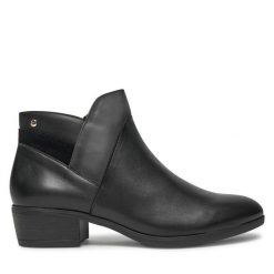 Botki Pikolinos. Czarne botki Pikolinos, bez wzorów, bez obcasa, na płaskiej podeszwie, bez zapięcia. Za 659.99 zł.