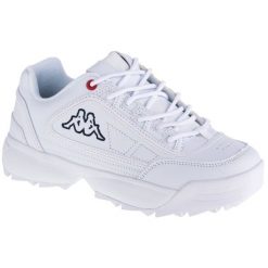 Buty Kappa Rave Nc W 242782-1010 białe. Białe buty treningowe bez wzorów, z materiału, bez zapięcia. W wyprzedaży za 268.11 zł.