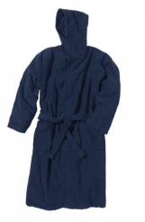Szlafrok z kapturem Beco granatowy. Niebieskie szlafroki damskie BECO, m, bez wzorów, z tkaniny, bez ramiączek. Za 375.99 zł.