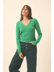 Just Cashmere Kaszmirowy sweter "Abby" w kolorze zielonym rozmiar: M. Zielone swetry Just Cashmere, m, bez wzorów, z kaszmiru, bez ramiączek. Za 435.11 zł.