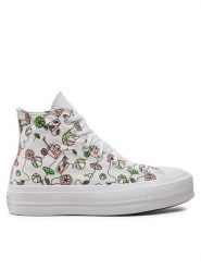 Converse Trampki Chuck Taylor All Star Lift Platform Pink Lemonade A07561C Biały. Białe trampki Converse, bez wzorów, z materiału, retro, bez zapięcia. Za 269.99 zł.
