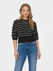 ONLY Sweter Asa 15310527 Czarny Regular Fit. Czarne swetry ONLY, s, bez wzorów, z syntetyku, bez ramiączek. Za 99.99 zł.