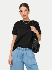 ONLY T-Shirt Freja 15367970 Czarny Regular Fit. Czarne t-shirty ONLY, m, bez wzorów, z bawełny, bez kołnierzyka, bez ramiączek. Za 69.99 zł.