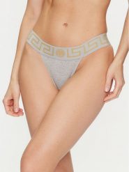 Versace Stringi AUD01042 Szary. Szare stringi Versace, bez wzorów, z bawełny. Za 179.99 zł.