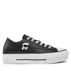 Trampki KARL LAGERFELD. Czarne trampki KARL LAGERFELD, bez wzorów, bez zapięcia. Za 469.99 zł.