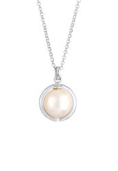 Elli Damski klasyczny okrągły wisiorek z syntetyczną perłą w srebrze próby 925 Sterling Silver Naszyjniki 1 ct. Szare naszyjniki Elli, z materiału, z perłą, srebrne. Za 249.89 zł.