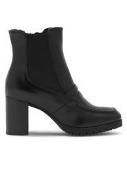 Sergio Bardi Botki WB-C1042-01SB Czarny. Czarne botki Sergio Bardi, bez wzorów, z materiału, bez obcasa, na słupku, bez zapięcia. Za 189.99 zł.