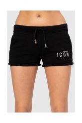 DSQUARED2 Czarne szorty damskie Icon, Rozmiar XS. Czarne szorty Dsquared2, bez wzorów, z bawełny. W wyprzedaży za 599.99 zł.